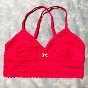 NWOT Aerie American Eagle size Medium neon hot pink lace bra
